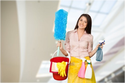 Professional carpet cleaning equipment in a residential room