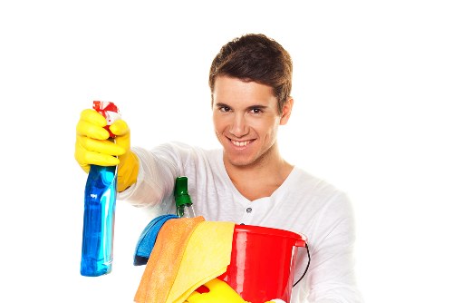 Technician wearing PPE during a Northolt carpet cleaning job